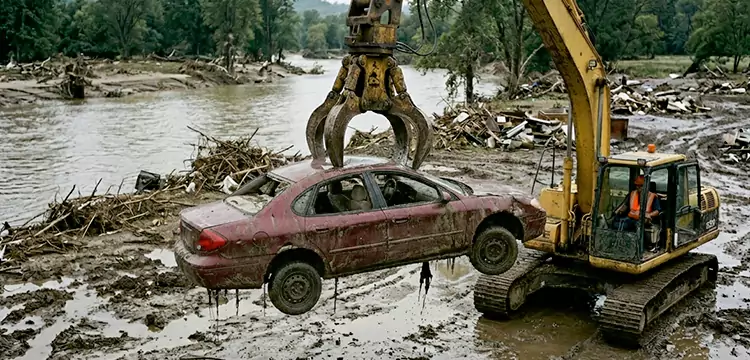 Flood-Damaged Junk Car Disposal in Los Angeles